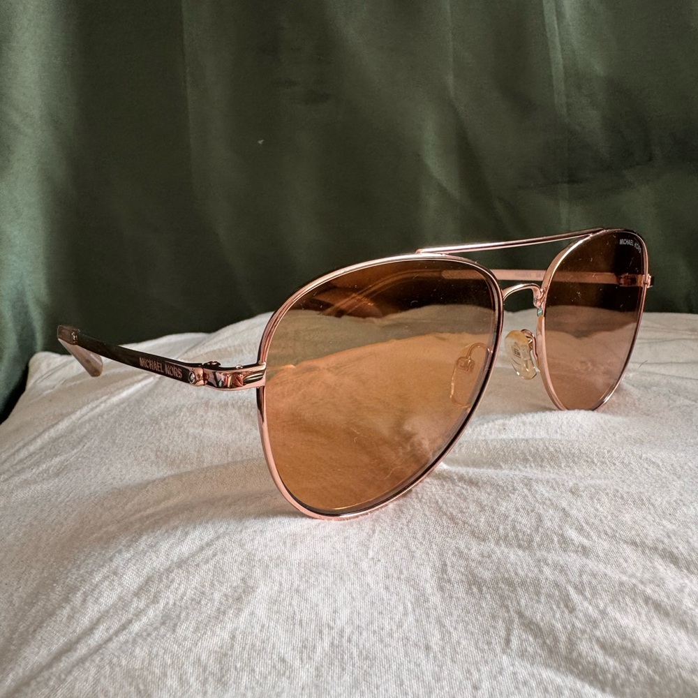 Michael Kors Sunglasses with Rose Gold Frame and Mirror/Rose Lenses